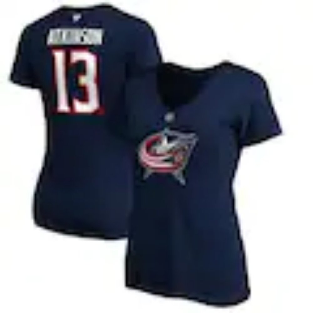 Women's Plus Size NHL Columbus Blue Jackets Cam Atkinson V-Neck Shirt 2xl NIP